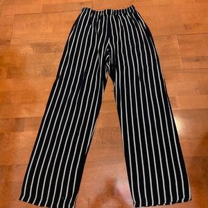 brandy melville navy blue stripped pants
